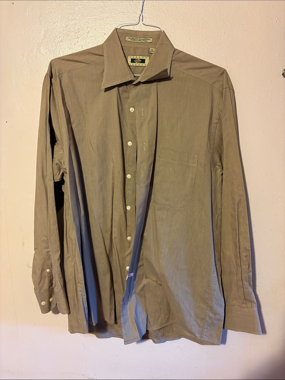 Joseph Abboud Men's Long-Sleeve Dress Shirt - Khaki Brown